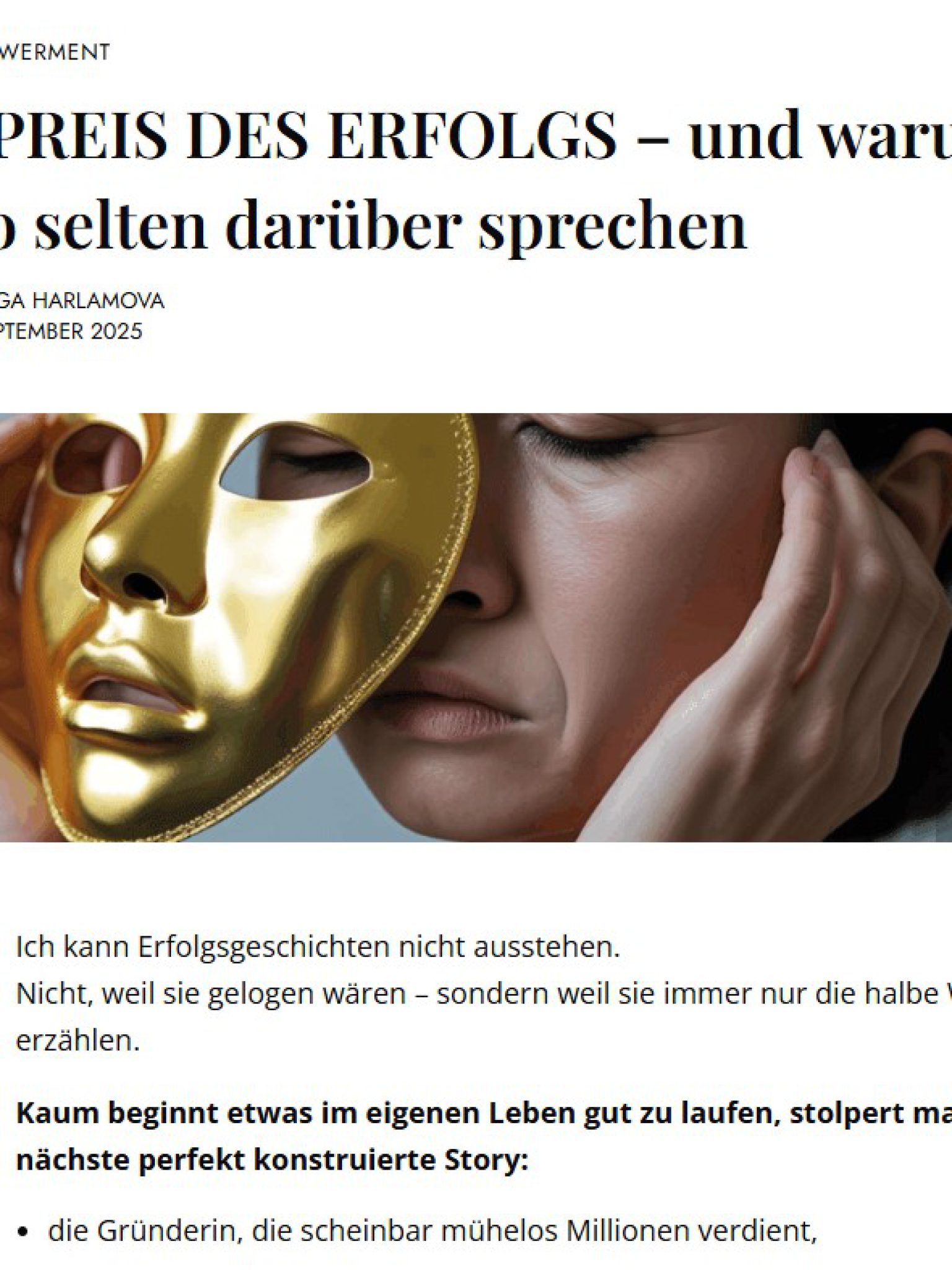 Artikel von Olga Harlamova auf femalexperts